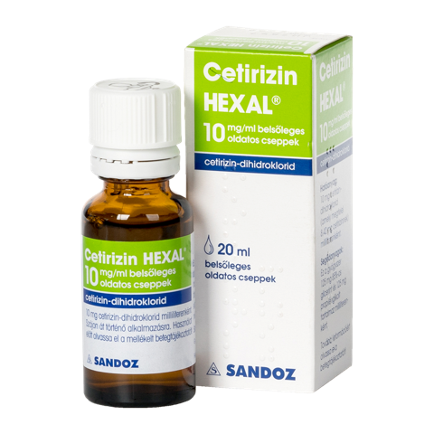 Cetirizin HEXAL 10 mg/ml belsőleg.oldatos cseppek 1x20ml