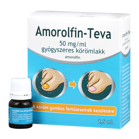 Amorolfin Teva 50 mg/ml gyógysz.körömlakk III.t. 2,5ml